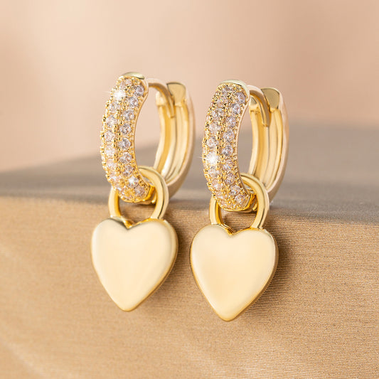 Heart Zircon Earrings