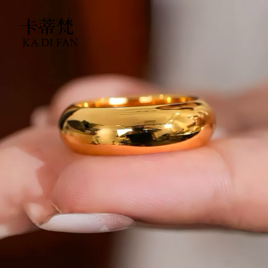 Alluvial Gold Wide Ring