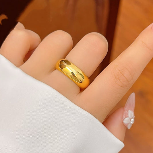 Alluvial Gold Wide Ring