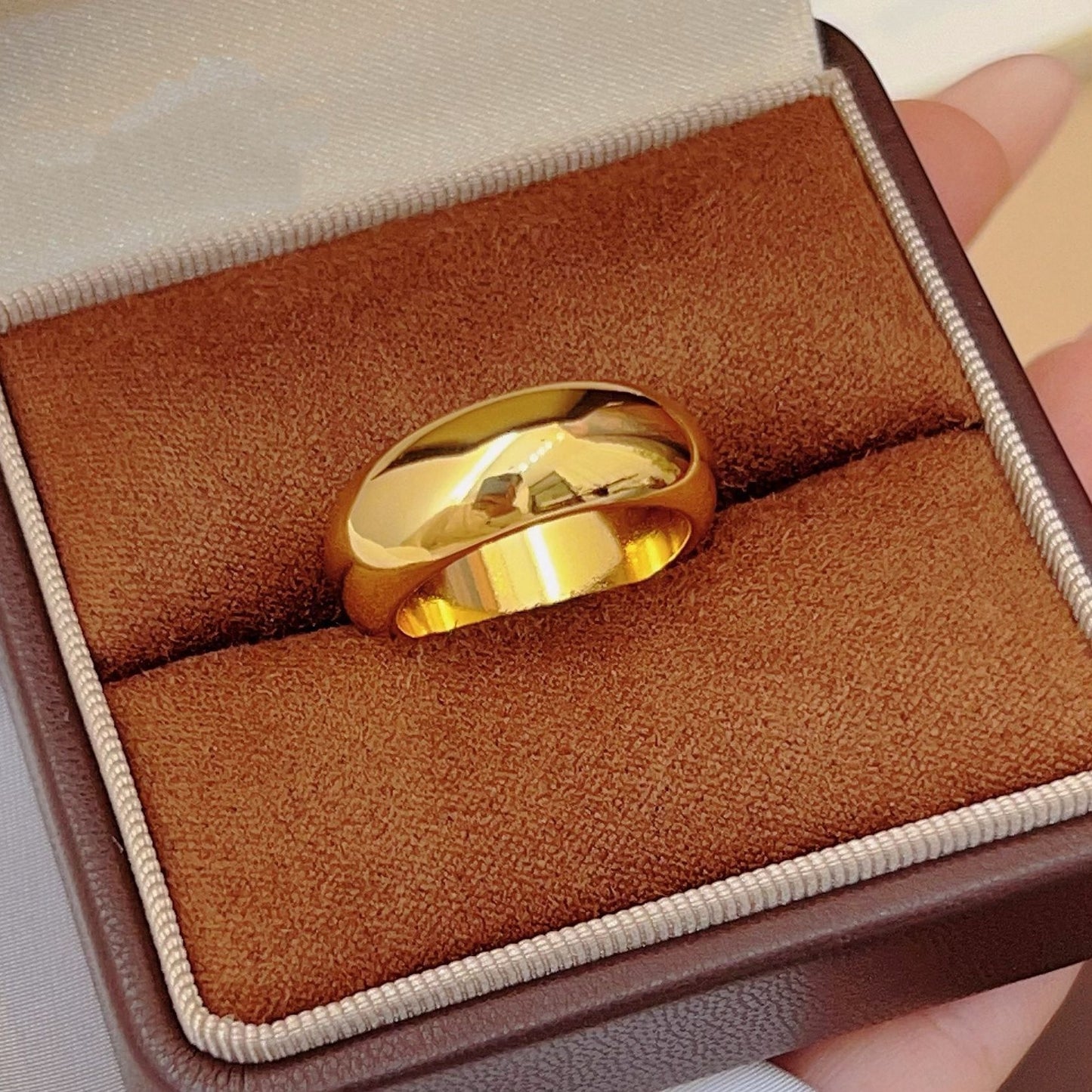 Alluvial Gold Wide Ring
