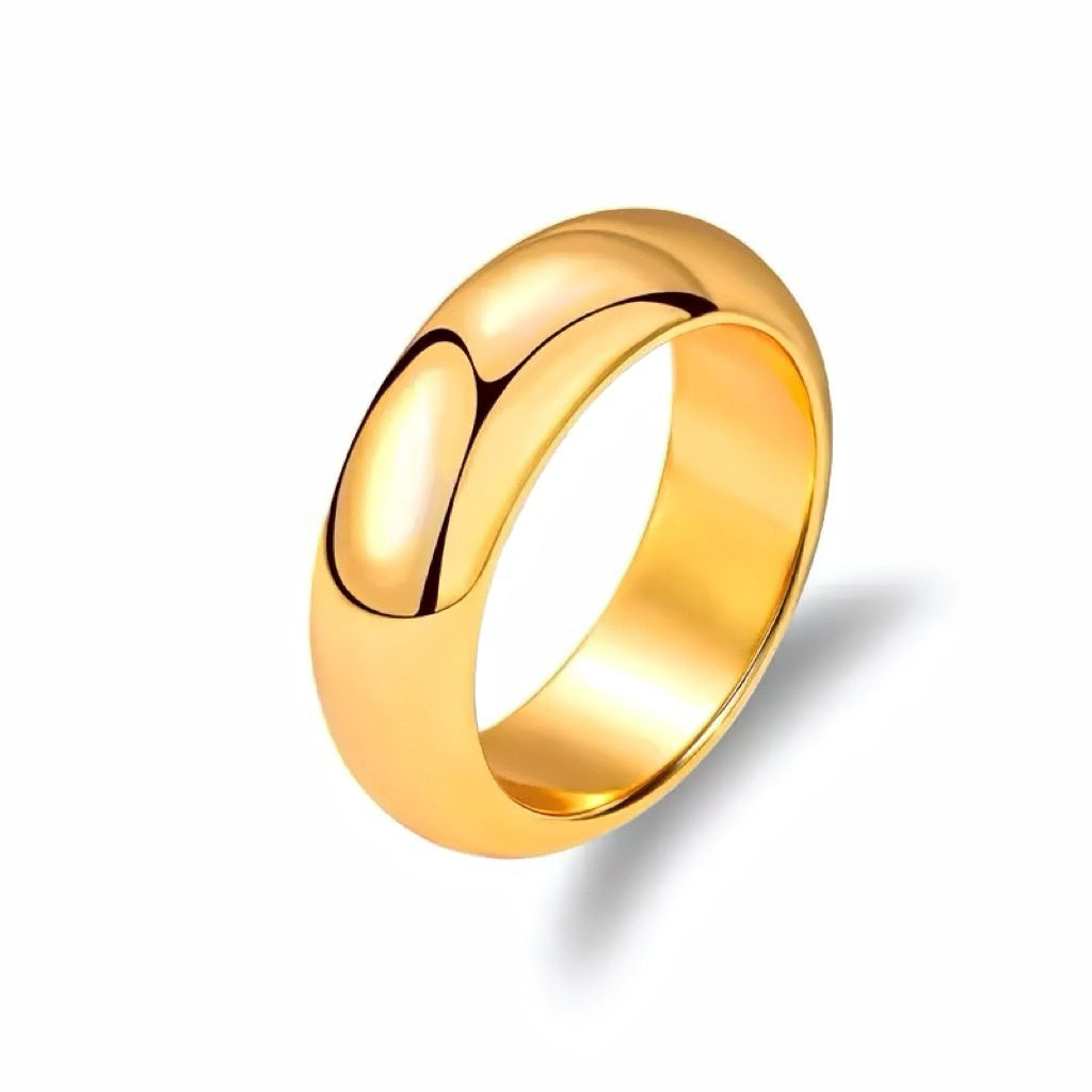 Alluvial Gold Wide Ring