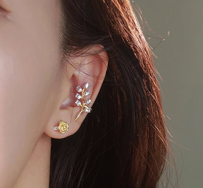 Elegant S925 Silver Linglan Flower Ear Clip