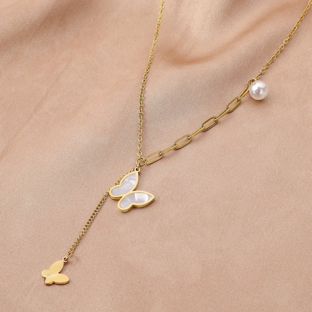 Gold Butterfly Pendant Necklace