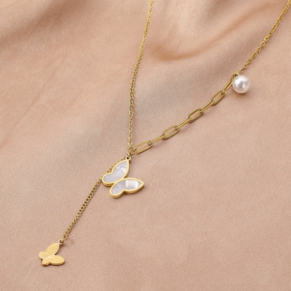 Gold Butterfly Pendant Necklace