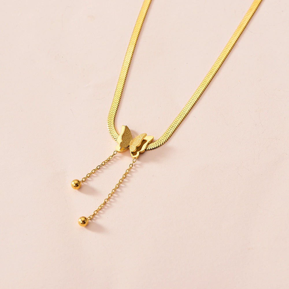 Gold Butterfly Pendant Necklace