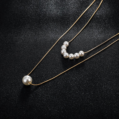 Double Pearl Fashion Necklace