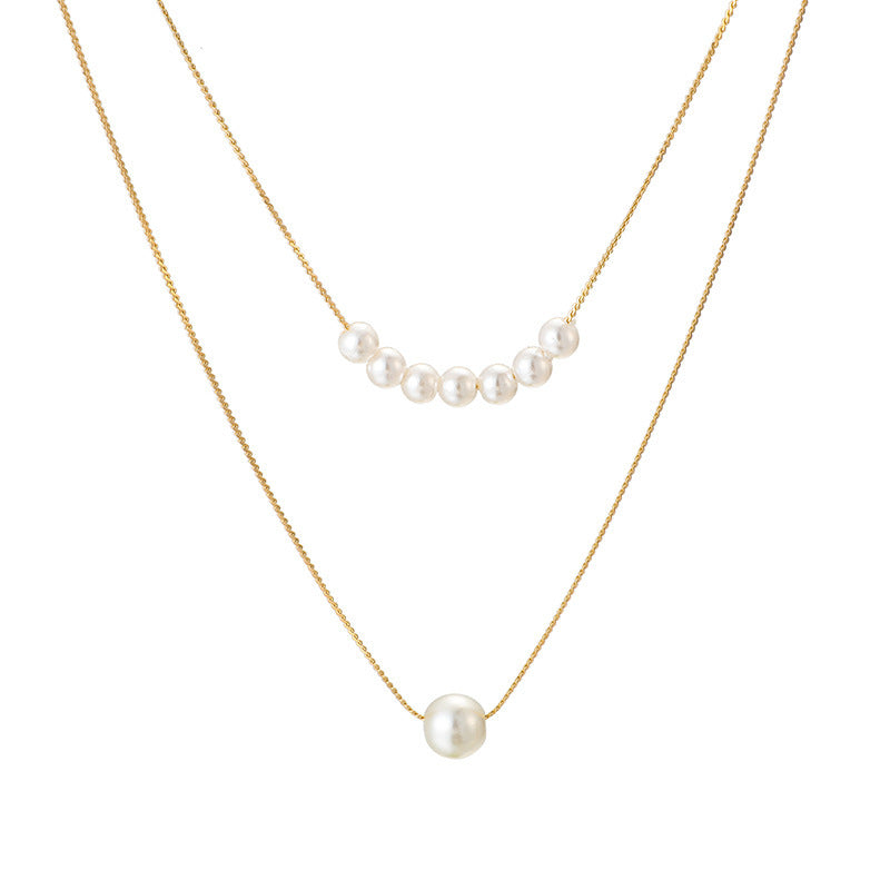 Double Pearl Fashion Necklace
