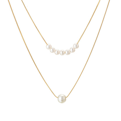 Double Pearl Fashion Necklace