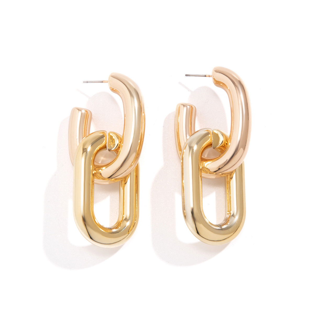 Thick Chain Geometric Earrings