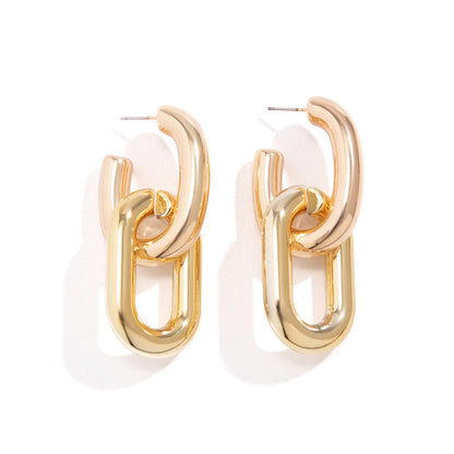 Thick Chain Geometric Earrings