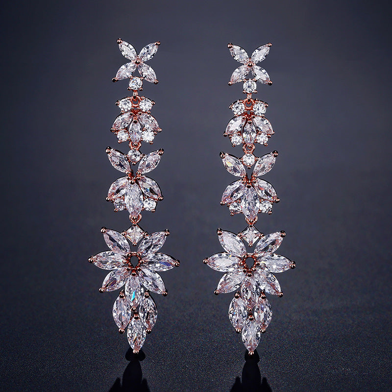 Leaf Zirconia Earrings