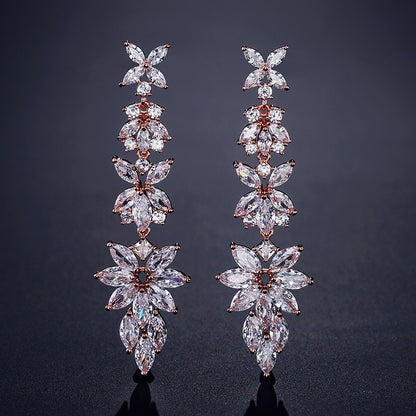 Leaf Zirconia Earrings