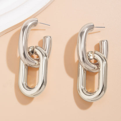 Thick Chain Geometric Earrings