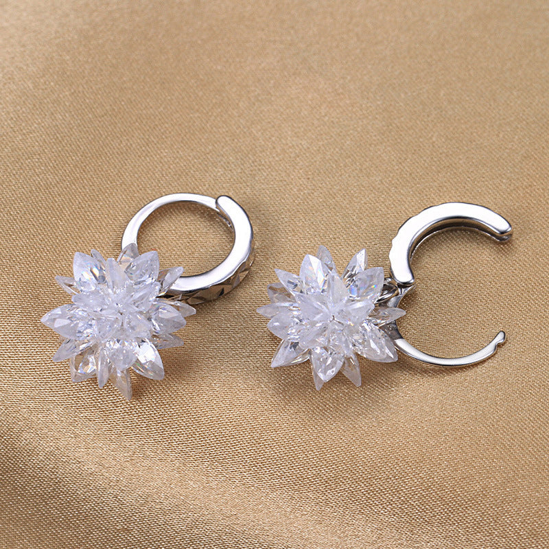 Silver Ice Stud Earrings