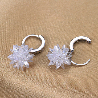 Silver Ice Stud Earrings
