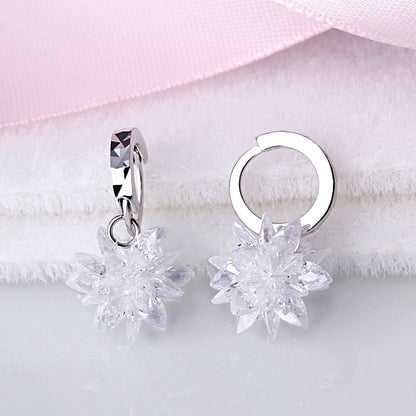 Silver Ice Stud Earrings