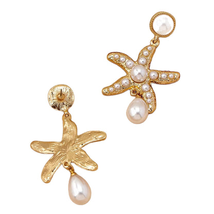 Luxury Pearl Starfish Earrings