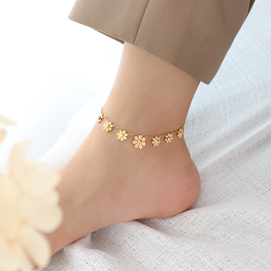 Titanium Flower Anklet