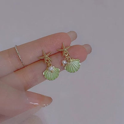 14K Starfish Shell Earrings