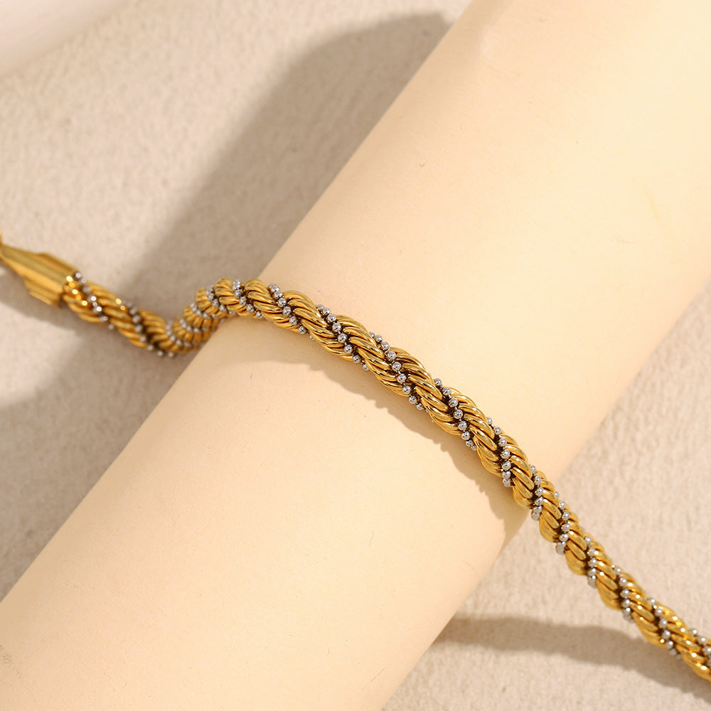 Retro Gold Twist Bead Bracelet