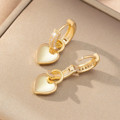Heart Zircon Earrings