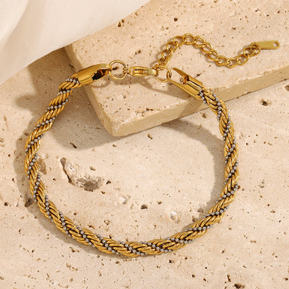 Retro Gold Twist Bead Bracelet