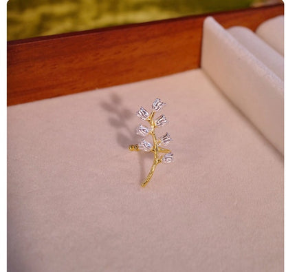 Elegant S925 Silver Linglan Flower Ear Clip