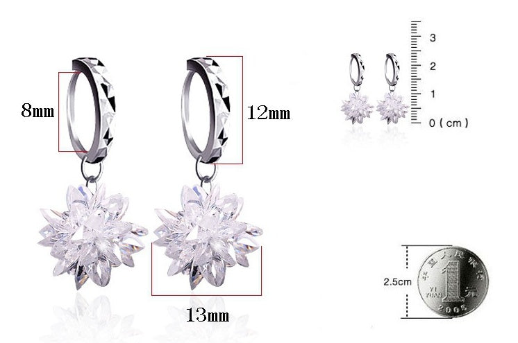 Silver Ice Stud Earrings