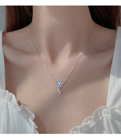 Pure Silver Flower Necklace