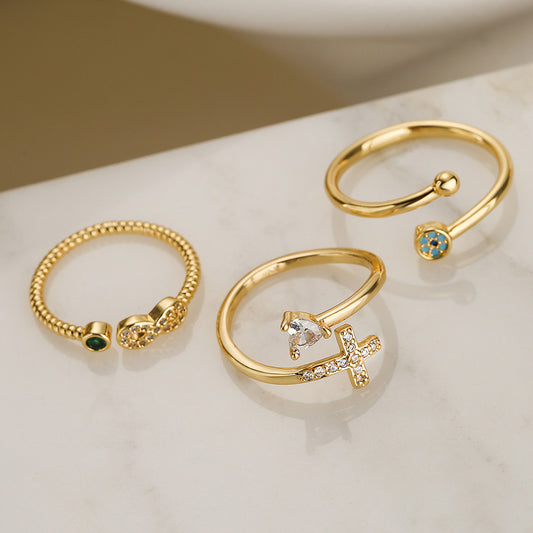 CZ Zircon Evil Eye Ring