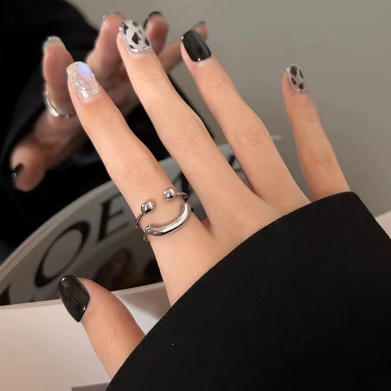 Smiley Face Adjustable Open Ring