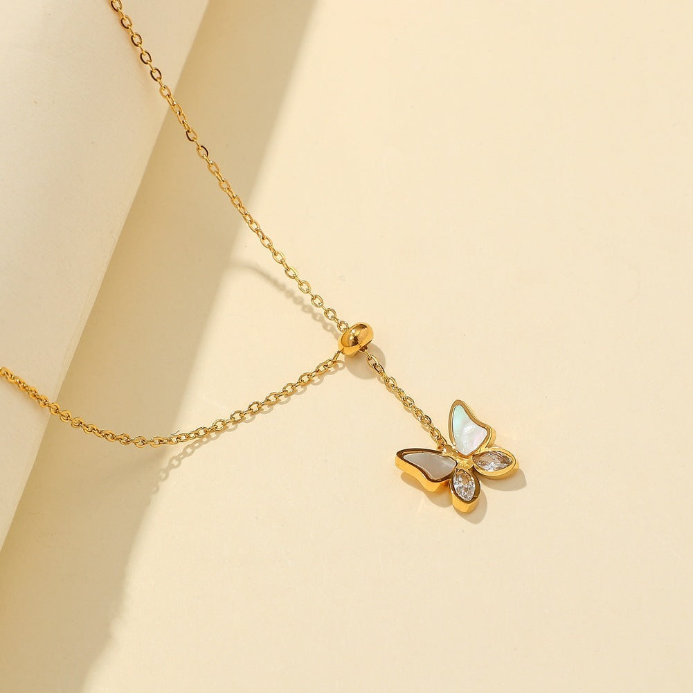 Gold Butterfly Pendant Necklace
