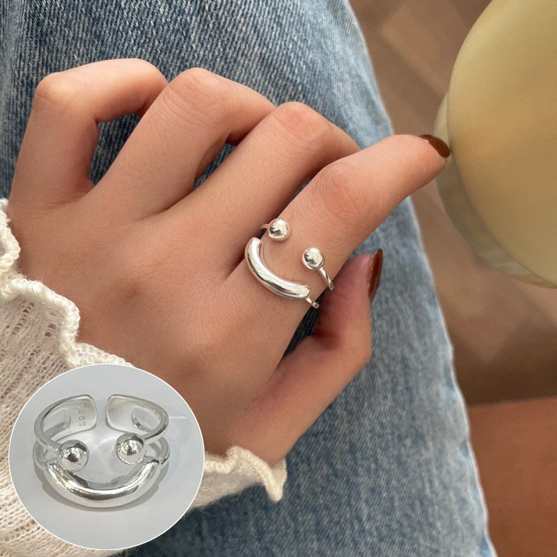 Smiley Face Adjustable Open Ring