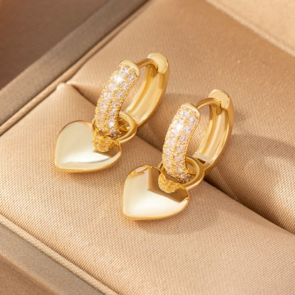 Heart Zircon Earrings