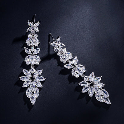 Leaf Zirconia Earrings