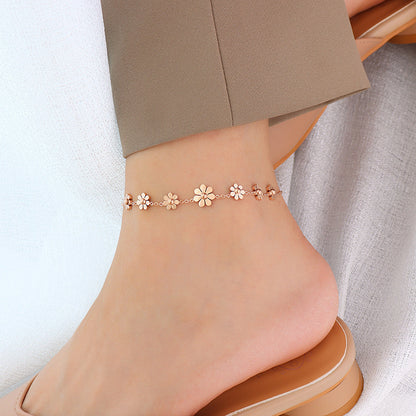 Titanium Flower Anklet