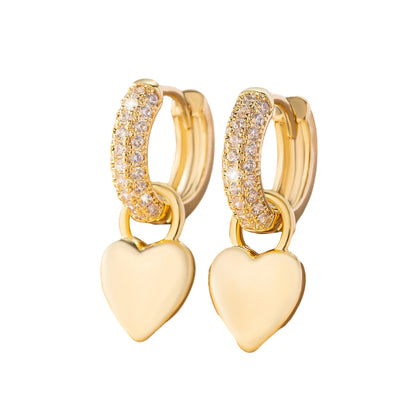 Heart Zircon Earrings
