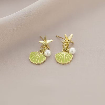 14K Starfish Shell Earrings