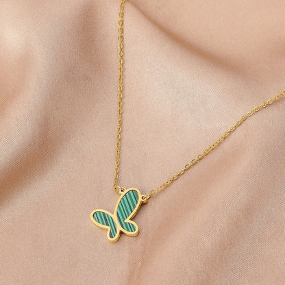 Gold Butterfly Pendant Necklace