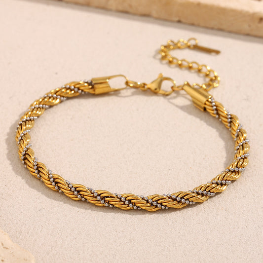 Retro Gold Twist Bead Bracelet