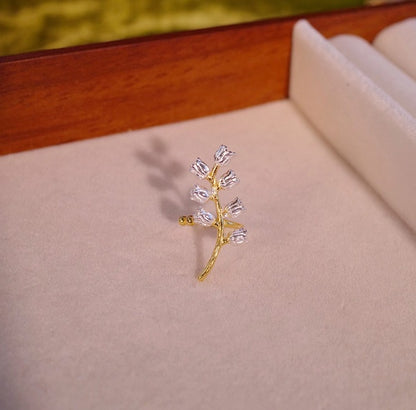 Elegant S925 Silver Linglan Flower Ear Clip