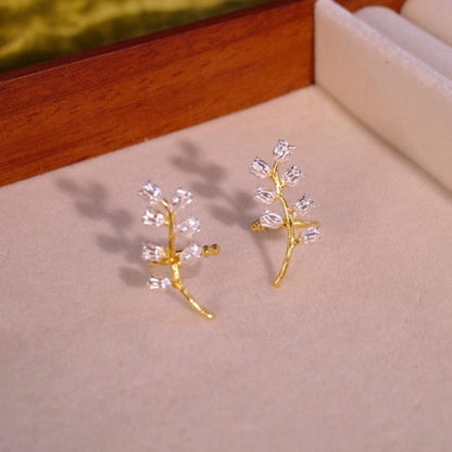 Elegant S925 Silver Linglan Flower Ear Clip