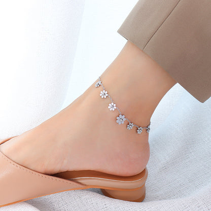 Titanium Flower Anklet