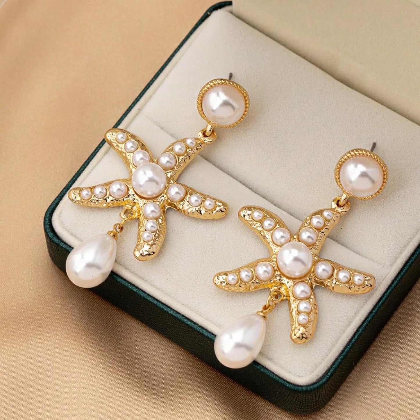 Luxury Pearl Starfish Earrings