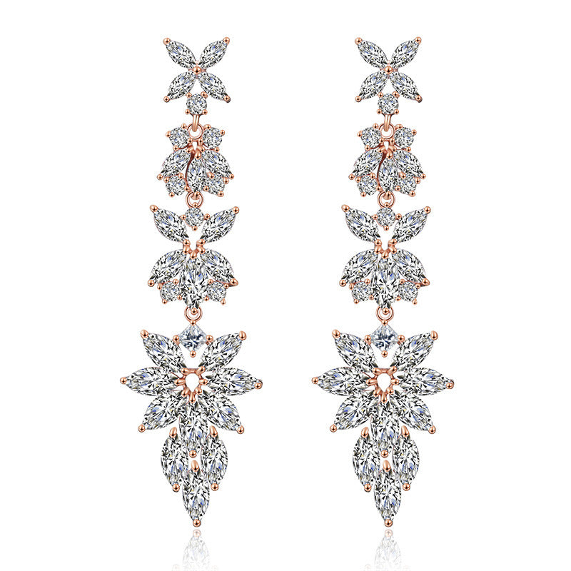 Leaf Zirconia Earrings
