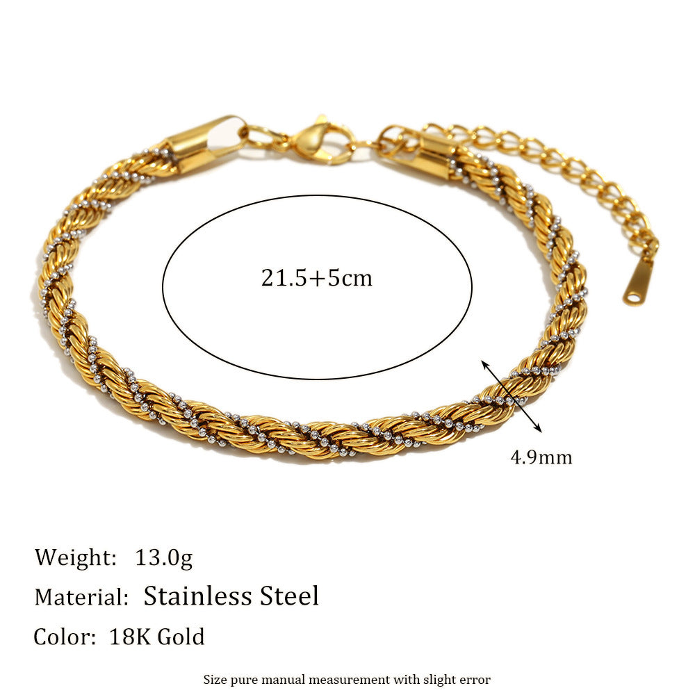 Retro Gold Twist Bead Bracelet