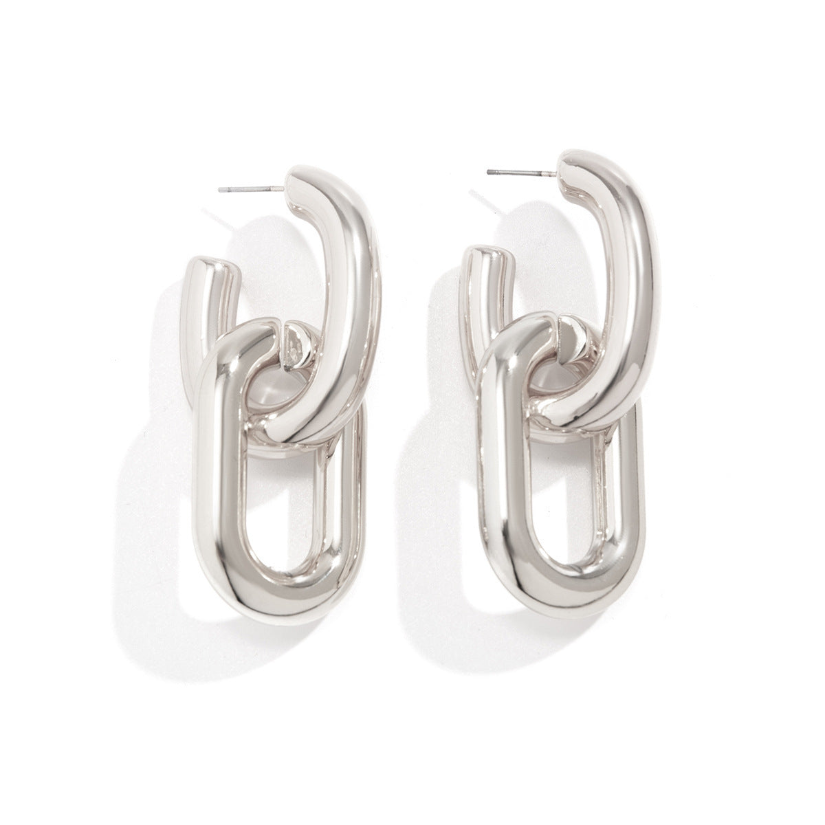 Thick Chain Geometric Earrings
