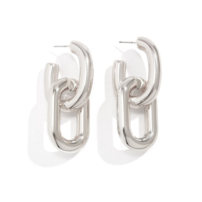 Thick Chain Geometric Earrings
