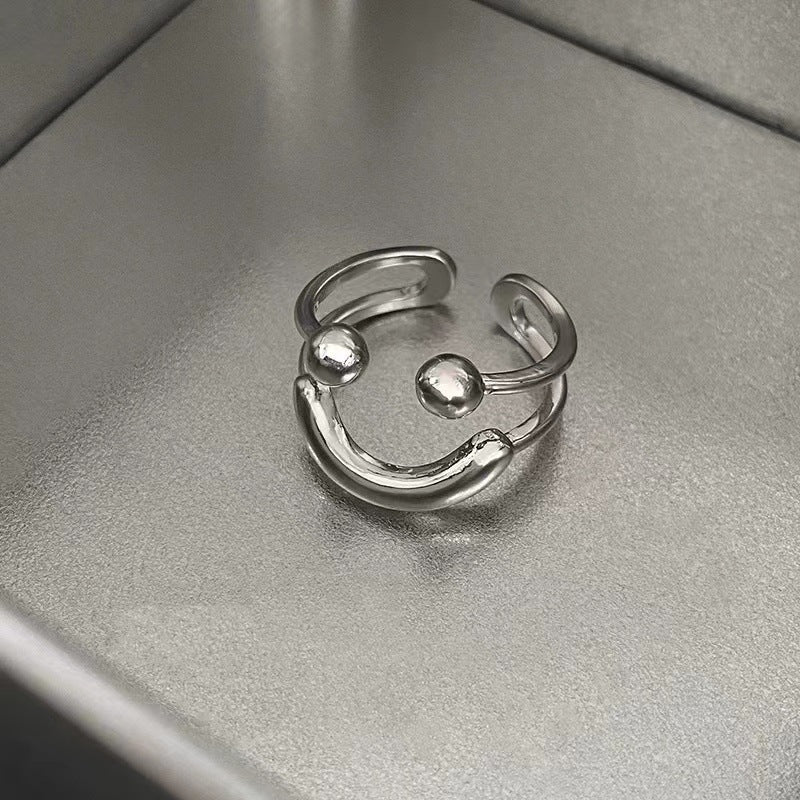 Smiley Face Adjustable Open Ring