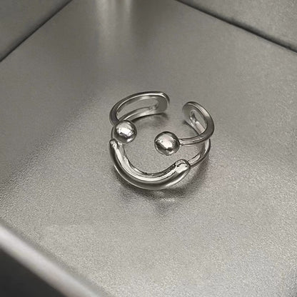 Smiley Face Adjustable Open Ring
